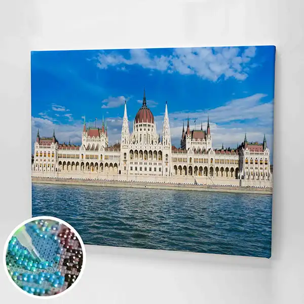 A magyar parlament képe. Gyémántszemes kirakó