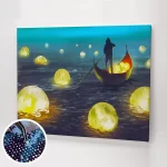 Gyönyörű fények a tavon.