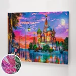 Moszkva képe gyémántszemes kirakóval.