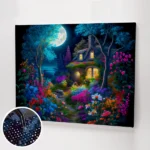 Házikó az erdő szélén kép.