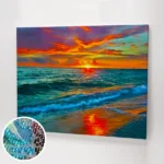 Naplemente a hullámok között kép.