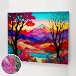 Ólomüveg tájkép kirakó.