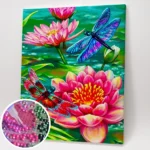 Szitakötők a tavirózsán kirakó.