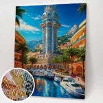 Felhőkarcoló a folyó mellett - Gyémántszemes kirakó