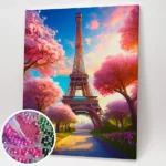 Párizs tavaszi virágesőben - Gyémántszemes kirakó